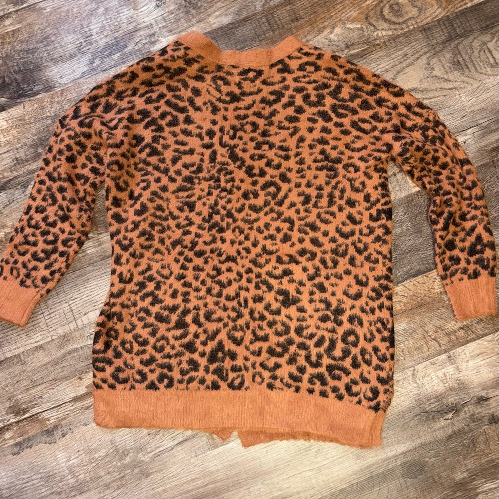 NWT Maurices Leopard Print Cardigan - Brown and Black Size Medium - Picture 7 of 9